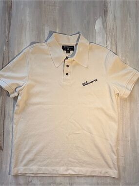 Zara x Willy Chavarria Cream Knit Script Logo Polo Shirt Medium EUC